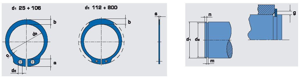 External Retaining Rings Series 2100 – 5100 Specifications