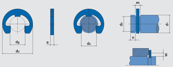 E Rings For Shafts (Heavy Duty) Series 2144-5144 Specifications