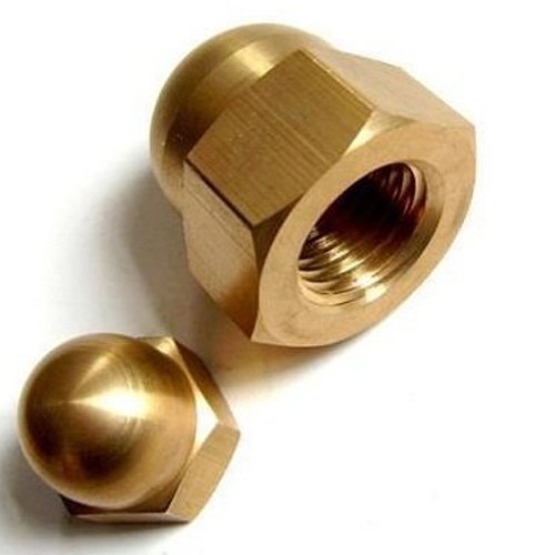 Hexagonal Brass Dome Nut, Size: 0.5 Inch