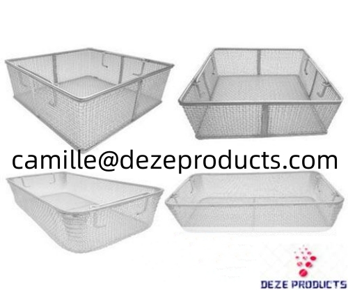 DEZE Filtration Rectangle Stainless Steel Wire Mesh Basket