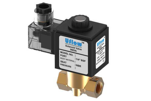 UFLOW 1/2 2 Way Direct Acting Solenoid Valve (NC) with LED