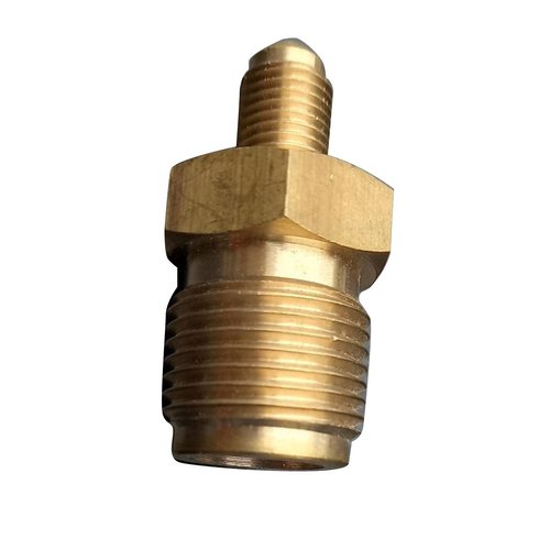 1/4 Nut Male Nitrogen Brass Adaptor, For Gas Pipe