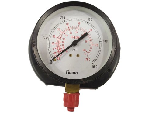 Mild Steel Bottom Connection Pressure Gauge Model 100-PG-FIEBIG-BTM-Freon-0/500 P for Industrial