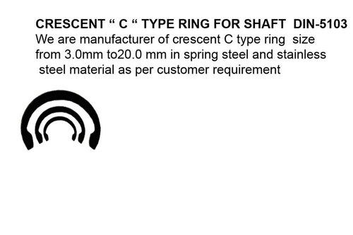 Carbon Steel Electroplated C type ring, Material Grade: SS304, Size: 12mm