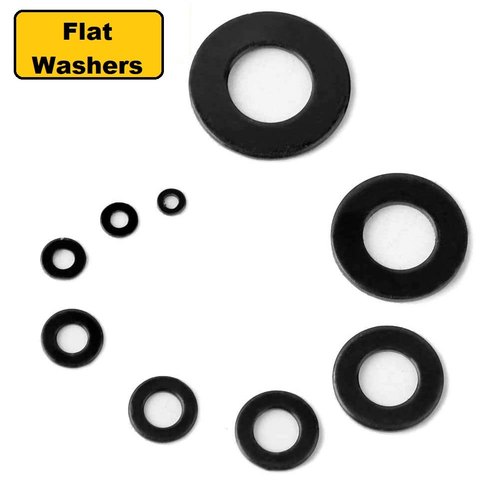 Iron Round Black Flat Washer, Dimension/Size: M3 To M12