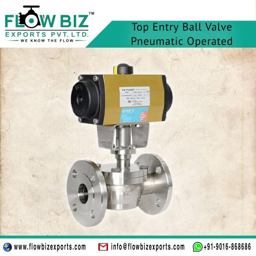 SS Industrial Top Entry Ball Valve Pneumatic Operated