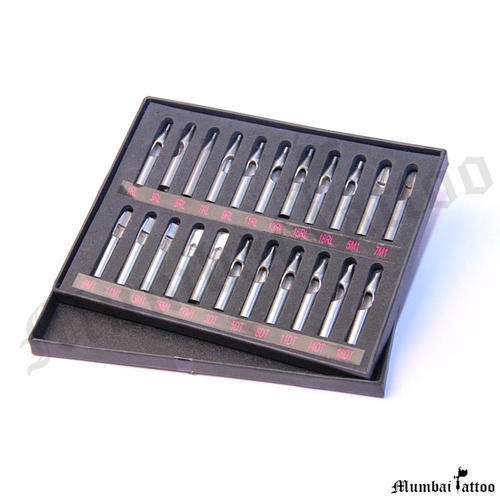 Silver Stainless Steel Tattoo Tips Set