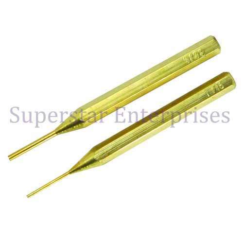 Smooth 2pc Brass Pin Punch Set, For Industrial, Tip Size: 2 mm