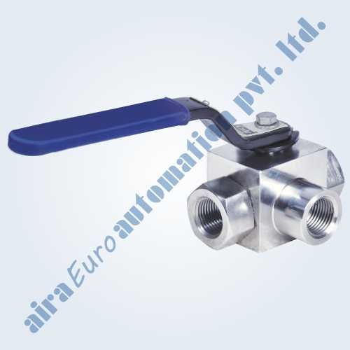 3 Way High Pressure Ball Valve, Size: 1/2 To 1.1/2 Inch