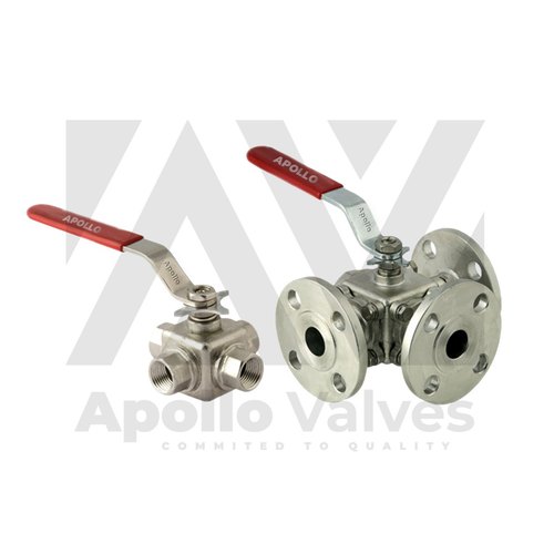 Stainless Steel 3 Way Manual Ball Valve, Size: 25 Mm