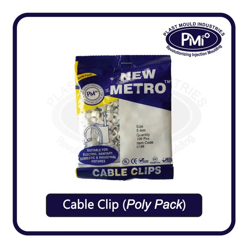White 40mm Double Nail Cable Clip / Wire Clips / PVC Pipe Clip