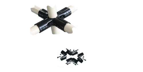 White And Black WIPL 5 Way Plastic Coated Metal Pipe Connectors , 2.5mm Thickness, Size: 1 Inch