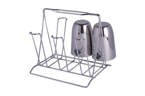 Rust Free Rectangle Stainless Steel Glass Holder, Number Of Holder: 6 Glasses, Size: 3 Shapes Available