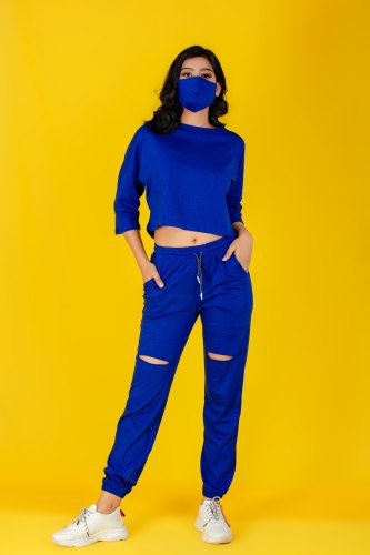 BLUE TWIN SET WITH MASK
