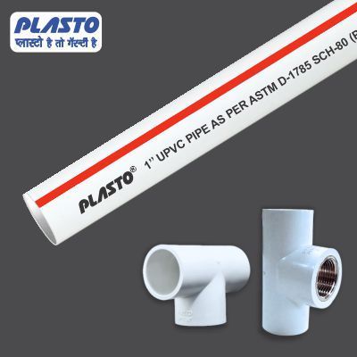 Plasto White 6 Meter UPVC Threaded Pipes, For Plumbing