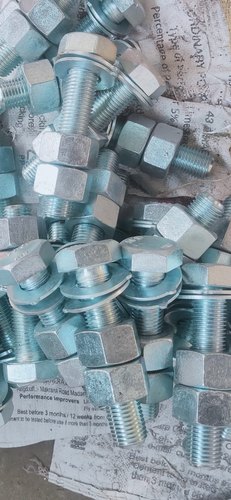 Electroplated 4140 HSFG Bolt Nut Washer Full Thread Zinc Plated GR.10.9S/10S, Dimension/Size: IS3757