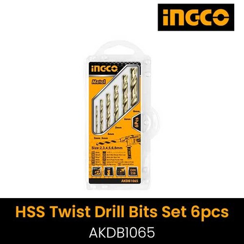 6pcs Hss Twist Drill Bits Set Akdb1065