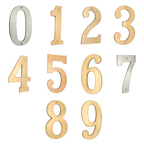 Main Door 8inch Brass Numerals (0-9)