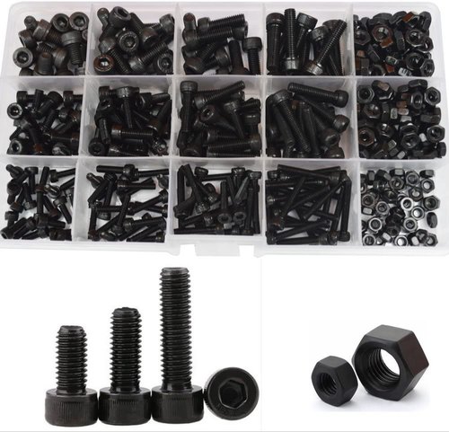 Full Thread Hexagonal Allen Cap Bolt And Nuts 280 Pcs, Grade 12.9 M3 M4 M5 Kit