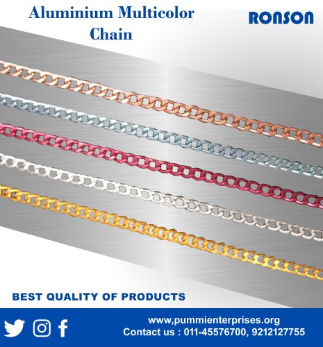 Aluminium Multicolor Chain, For Industrial