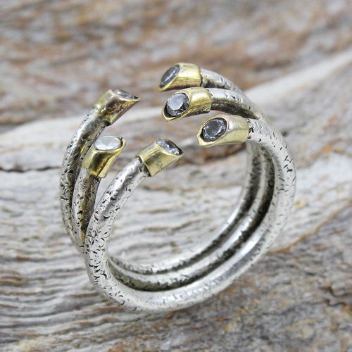 Handmade Amethyst Gemstone 925 Sterling Silver Adjustable Ring, Model No.: MK800