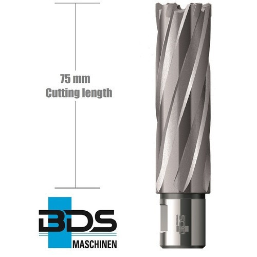 BDS Stainless Steel Annular Cutters Carbide in 75 mm Cutting Length