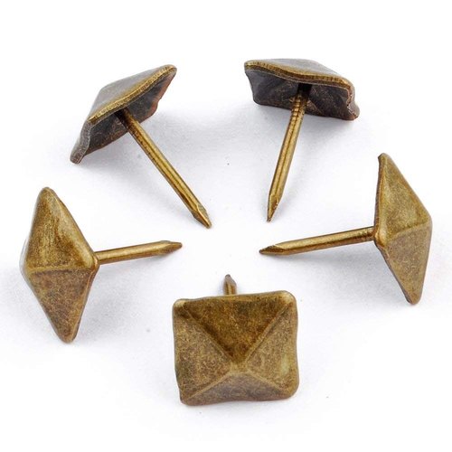 Mild Steel Polished Antique Upholstery Tacks Nails, 19mm, Round