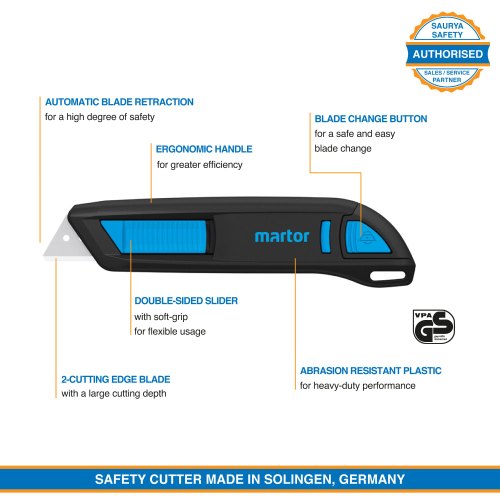 Auto-Retractable Ceramic Safety Knife - Martor Secunorm 300 by Saurya