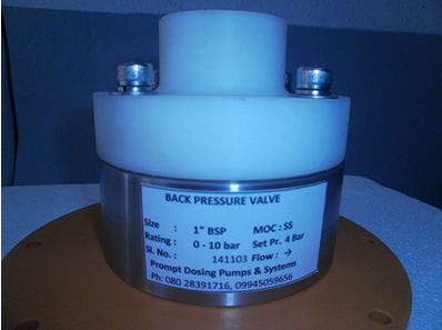Back Pressure Valve