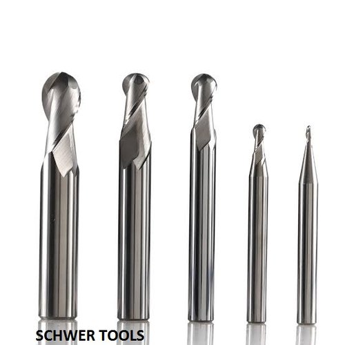 SCHWER European Grade Ball Nose End Mill, For Milling, 400 Mm