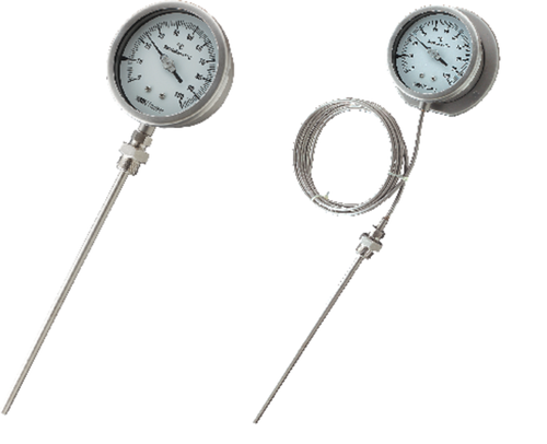 SS Baumer Capillary Type Gas Filled Temperature Gauge, Model Number/Name: CA