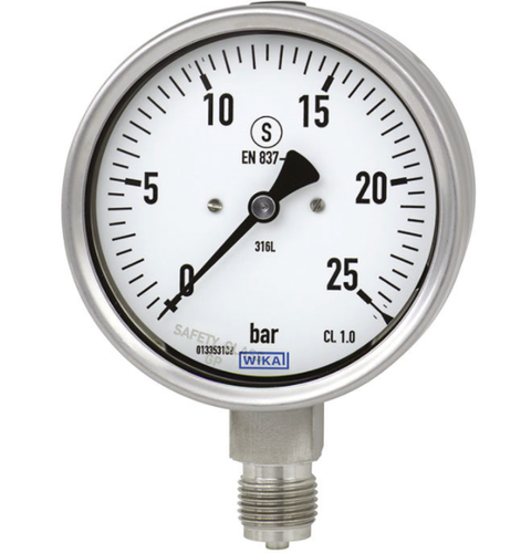 Analog Silver Baumer Pressure Gauge