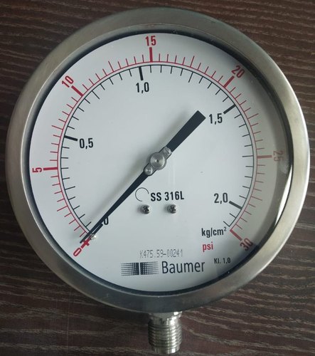 Analogue 0-2Kg Baumer Pressure Gauge (Low Pressure), For Industrial, Model Name/Number: ALF2