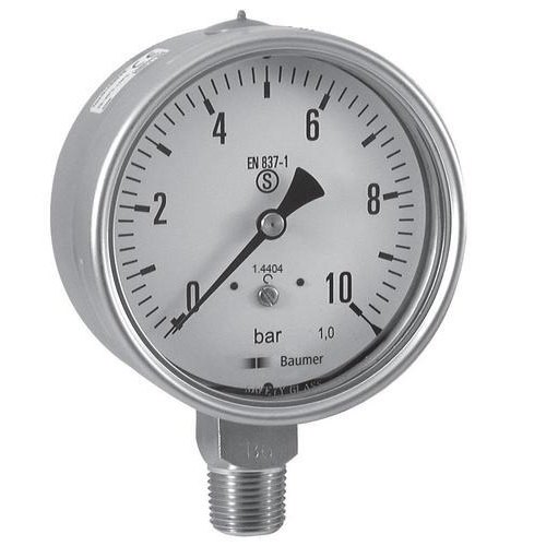 Analog Baumer Waaree Bottom Connection SS Pressure Gauge, for Industrial, Model Name/Number: Av