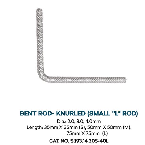 Stainless Steel Bent Rod-Knurled Small L Rod, For Construction