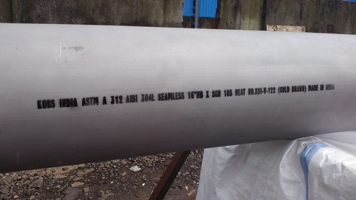 Round Big Diameter Stainless Steel Pipe, 5~7 MTR