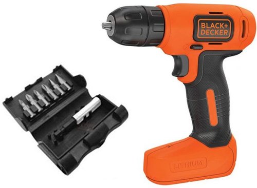 Black Decker 14 Pieces 7.2V Li-Ion Orange Cordless Drill Kit, Warranty: 6 Months
