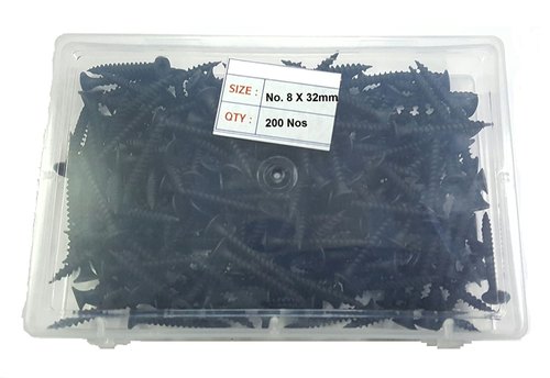 Black Oxide Finish Phillips Drive Screws - No.8 X 32 MM Pack of 200, For Hardware Fitting