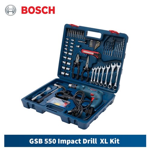 Bosch Drill Machine Kit 13mm GSB 550 XL Mechanical Kit, 0 - 2800 Rpm Adjustable