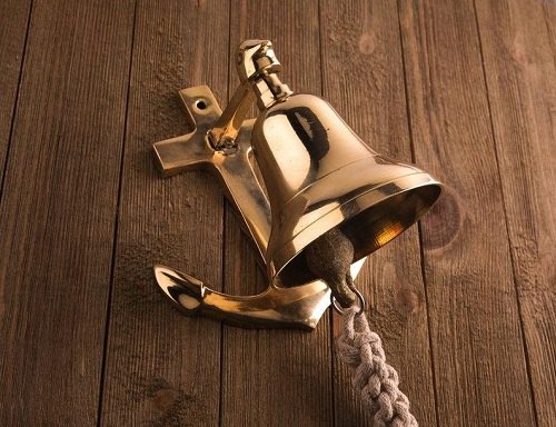 Brass Anchor Ship Bell Rope Nautical Maritime Wall Decor Beach Decor