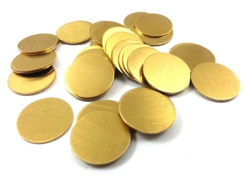 Gold Round Brass Circle, Size: 1-9inch Dia, Thickness: 0.3 To 50mm