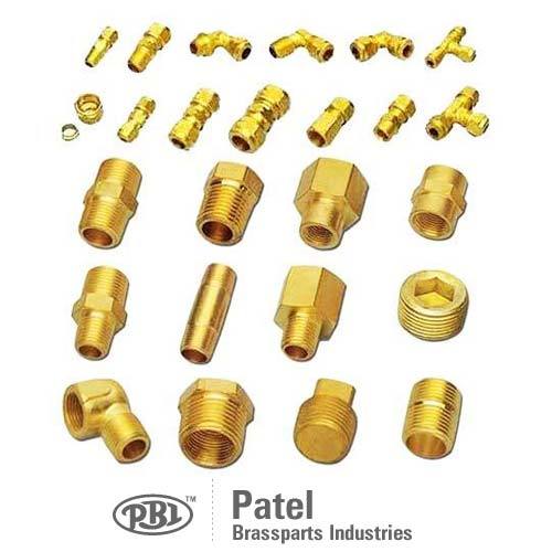 Ms Polished Brass Compression Fittings, Adapter
