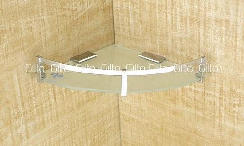 Brass Corner Glass Shelf. 9 x 9 6 mm & 8 mm Glass