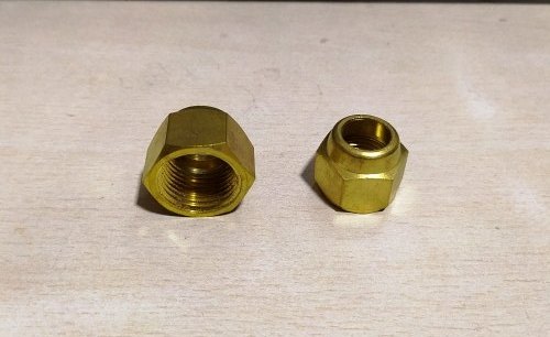 Golden Hexagonal Brass Hex Dome Nut, For Industrial, Available Thread Size: 8mm