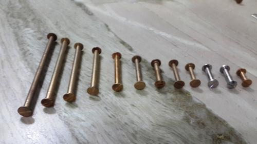 Round Golden Brass File Screws