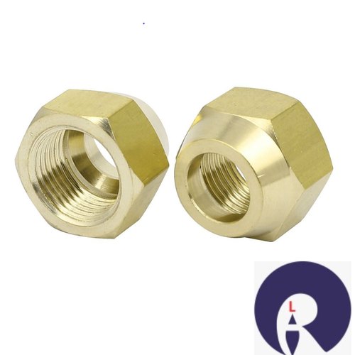 Ril Round Brass Flare Nuts, Gold