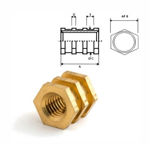 Golden Brass Hex Insert