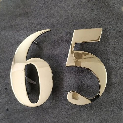 Golden Promotional Brass Number for Promotion, Size: 10 Inch ( Height )