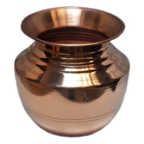 Plain Round Brass Copper Gangajal Lota, Size: 8 No, Capacity: 500 ML