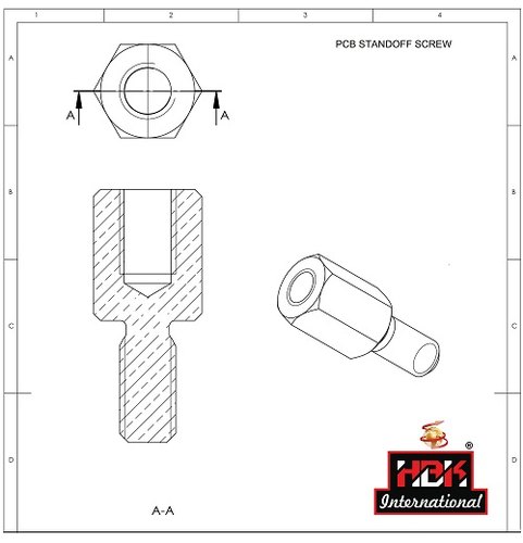 HBK INTERNATIONAL Brass PCB Standoffs Screws, For Plastic Moulding